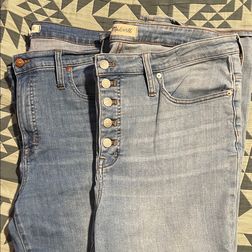 2 pairs Madewell Cali-Demi Boot jeans, sz 33 -
